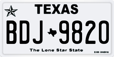 TX license plate BDJ9820