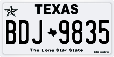 TX license plate BDJ9835