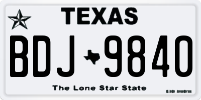 TX license plate BDJ9840