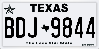 TX license plate BDJ9844