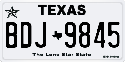 TX license plate BDJ9845