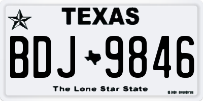 TX license plate BDJ9846