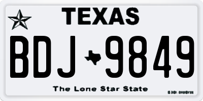 TX license plate BDJ9849