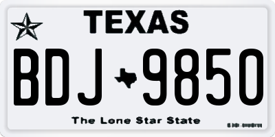 TX license plate BDJ9850