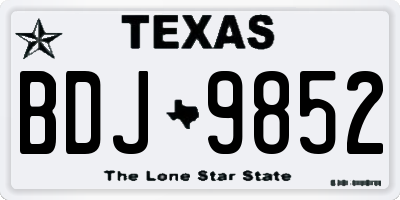 TX license plate BDJ9852