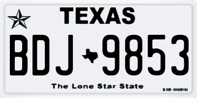 TX license plate BDJ9853