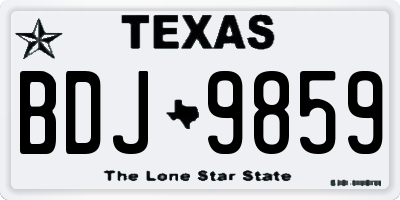 TX license plate BDJ9859