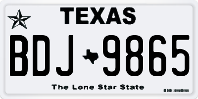 TX license plate BDJ9865