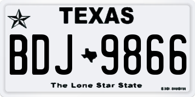 TX license plate BDJ9866