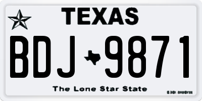 TX license plate BDJ9871