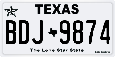 TX license plate BDJ9874