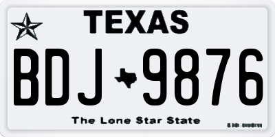 TX license plate BDJ9876