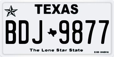 TX license plate BDJ9877