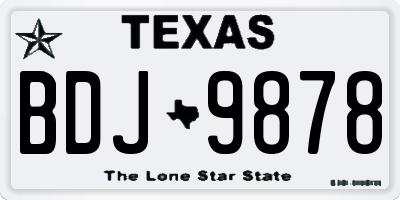 TX license plate BDJ9878
