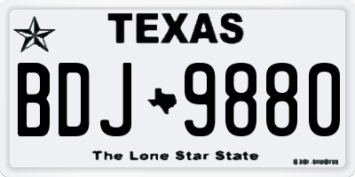 TX license plate BDJ9880