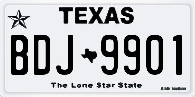 TX license plate BDJ9901