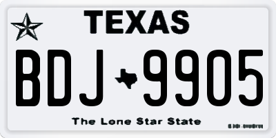 TX license plate BDJ9905