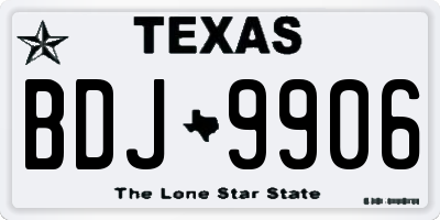 TX license plate BDJ9906