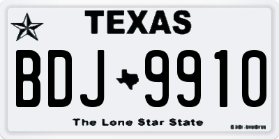 TX license plate BDJ9910