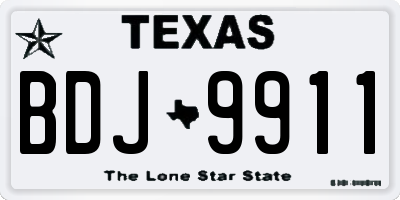 TX license plate BDJ9911