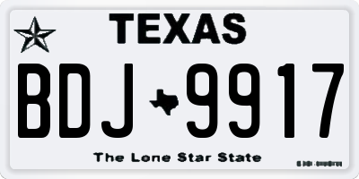 TX license plate BDJ9917