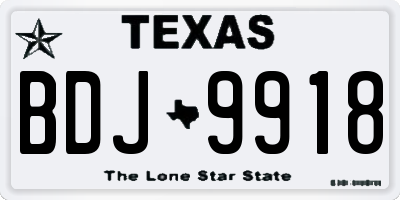 TX license plate BDJ9918