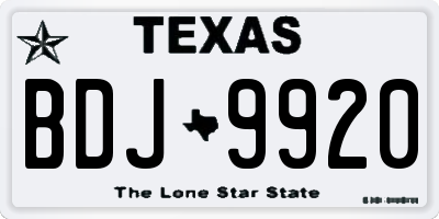 TX license plate BDJ9920