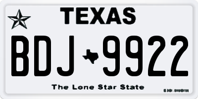 TX license plate BDJ9922