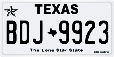 TX license plate BDJ9923
