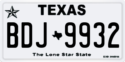 TX license plate BDJ9932