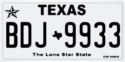 TX license plate BDJ9933