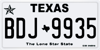 TX license plate BDJ9935