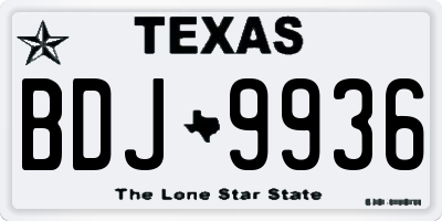 TX license plate BDJ9936