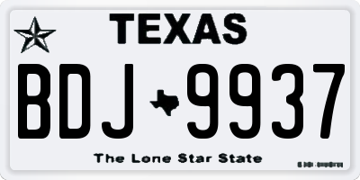 TX license plate BDJ9937