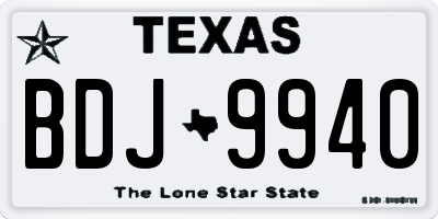TX license plate BDJ9940