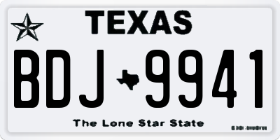TX license plate BDJ9941