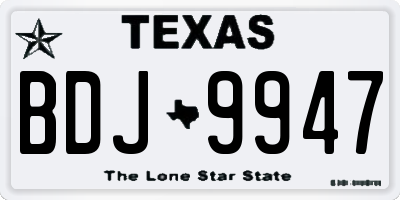 TX license plate BDJ9947