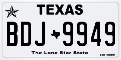 TX license plate BDJ9949