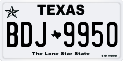 TX license plate BDJ9950