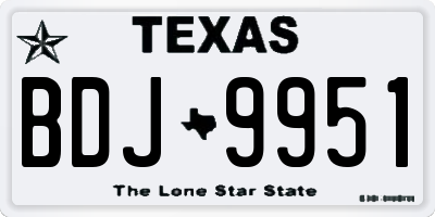 TX license plate BDJ9951