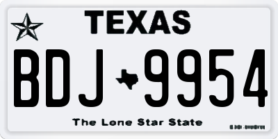 TX license plate BDJ9954