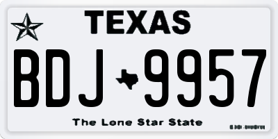 TX license plate BDJ9957