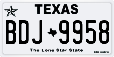 TX license plate BDJ9958