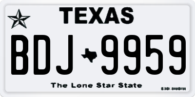 TX license plate BDJ9959