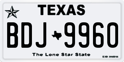 TX license plate BDJ9960