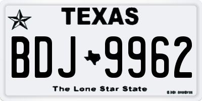 TX license plate BDJ9962