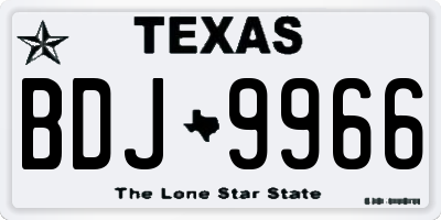 TX license plate BDJ9966