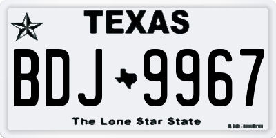 TX license plate BDJ9967