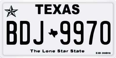 TX license plate BDJ9970