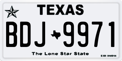 TX license plate BDJ9971